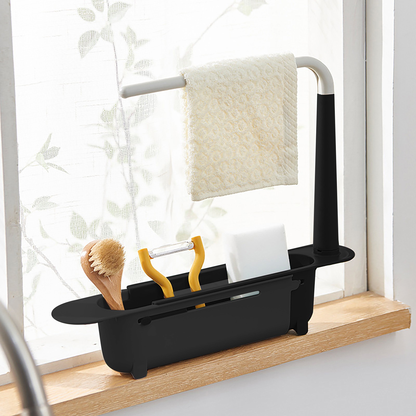 Kitchen Uncle - elescopic Sink Shelf Drainer Rack Kitchen
