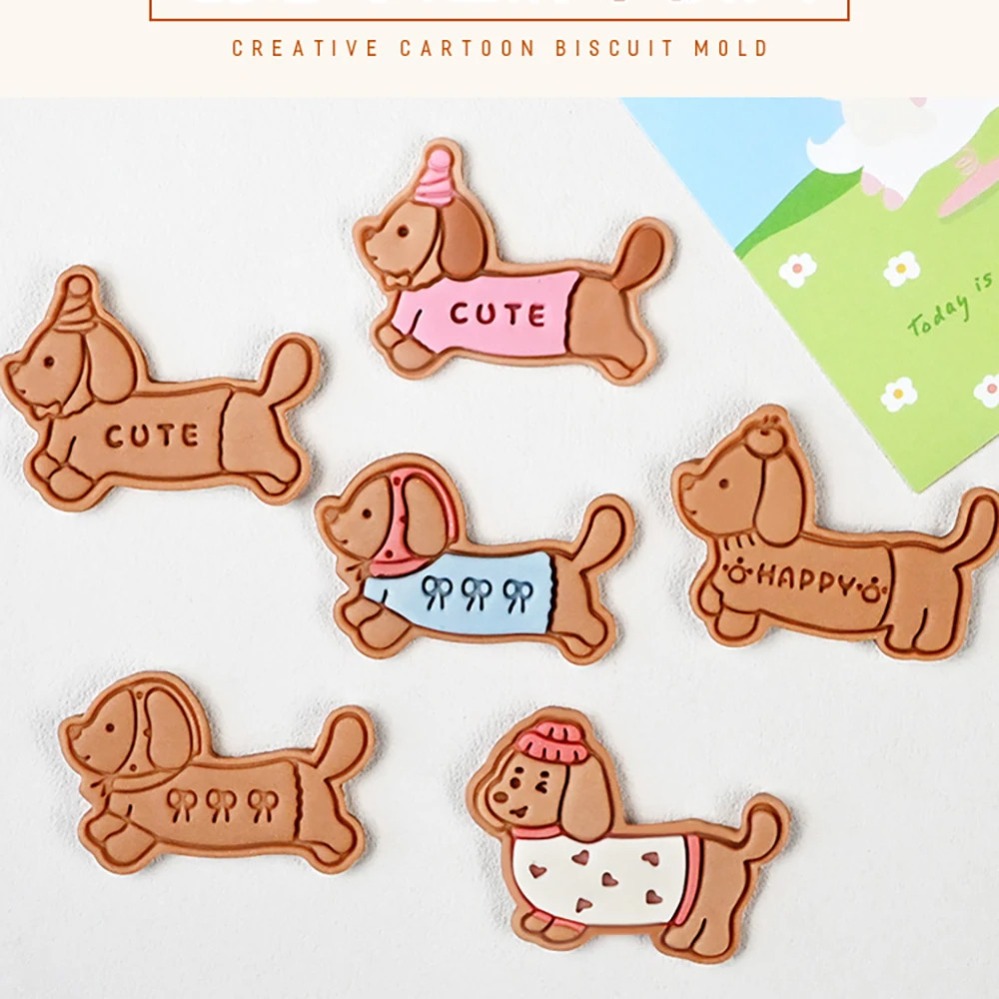 Kitchen Baking Cookies - Cookie Mold Stamp Cartoon Sausage Dog