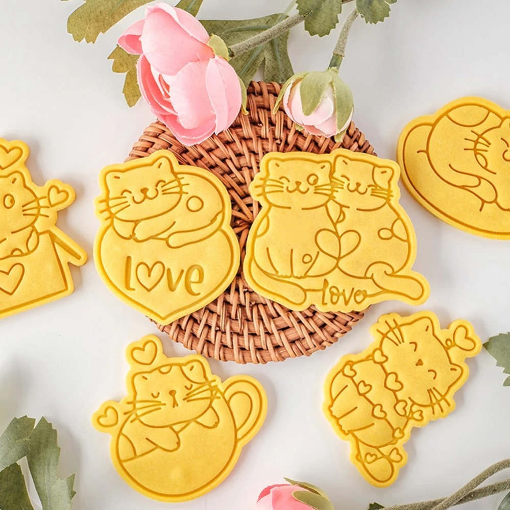 Kitchen Baking Cookies - Valentine's Day Cookie Cutters Cute Cat
