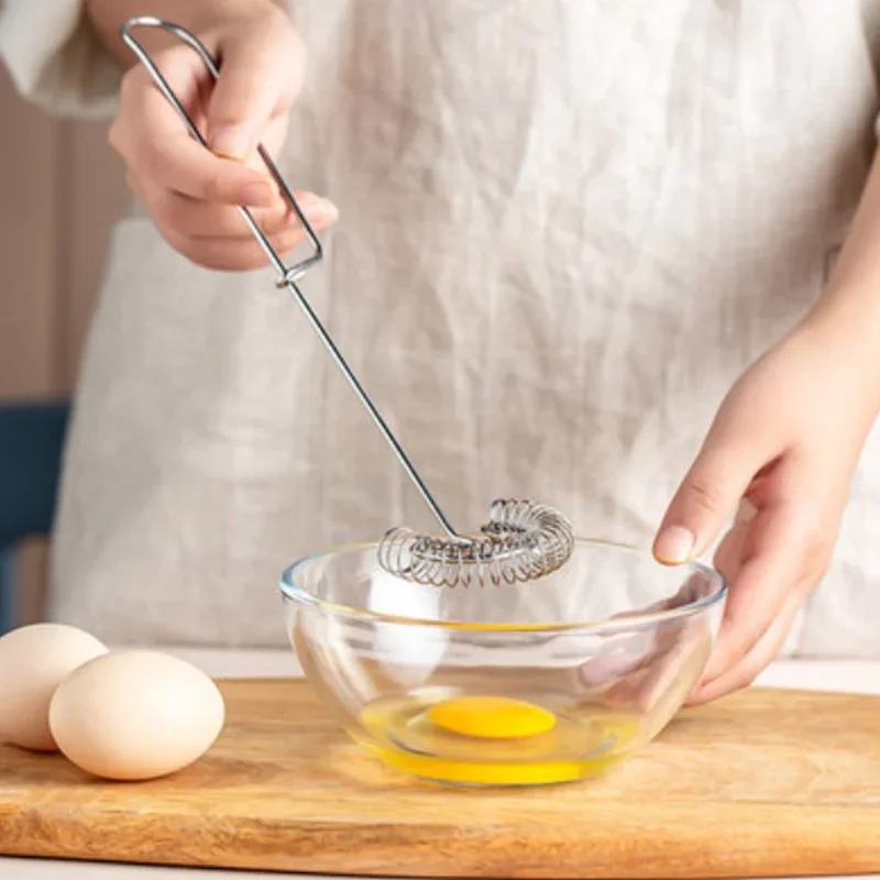 Kitchen Baking Blender - Stainless Steel Portable Spring Egg Stirrer