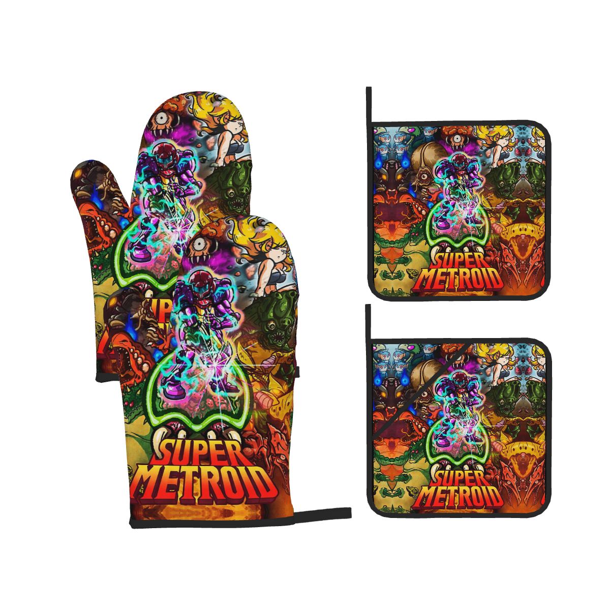 Kitchen Baking Game - Super Metroid Large Game Oven Mitts