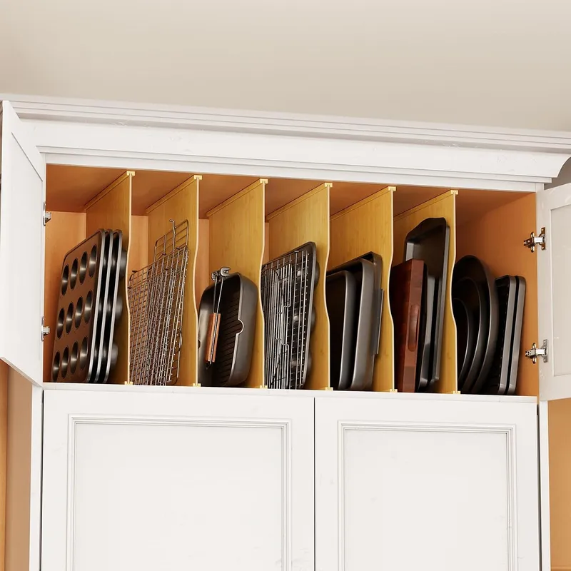 6 Pack Tray Dividers for Cabin - огляд і ціна Kitchen Cabinet Baking Sheet Organizer