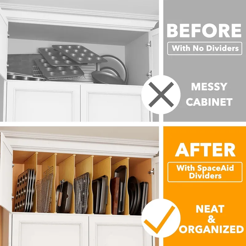 6 Pack Tray Dividers for Cabin - огляд і ціна Kitchen Cabinet Baking Sheet Organizer
