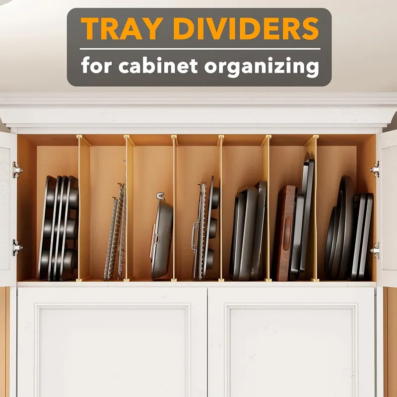 6 Pack Tray Dividers for Cabin - огляд і ціна Kitchen Cabinet Baking Sheet Organizer