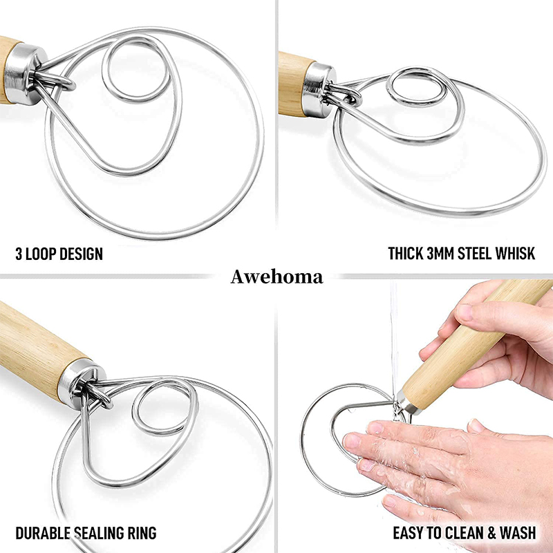 Large Hand Danish Dough Whisk  - огляд і ціна Kitchen Baking Blender