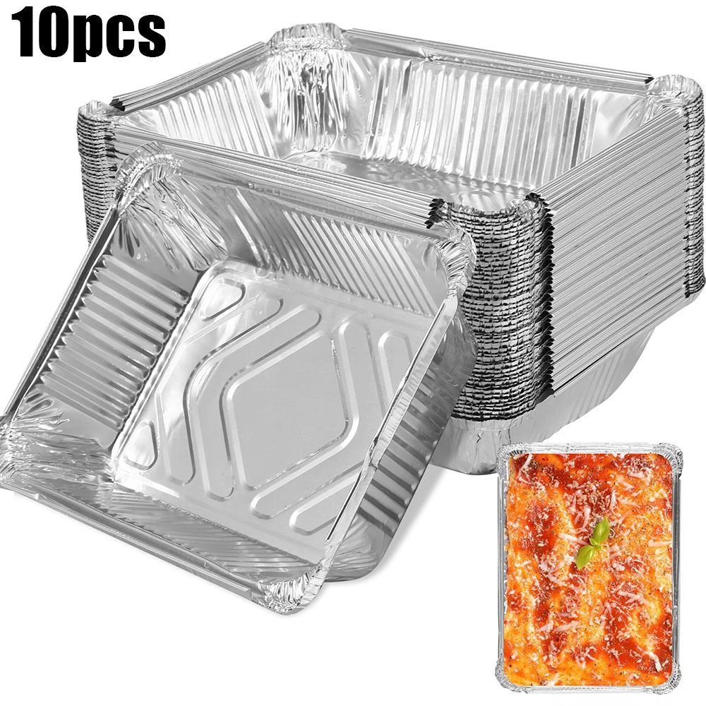 10PCS Disposable Aluminum Foil - огляд і ціна Kitchen Baking Containers