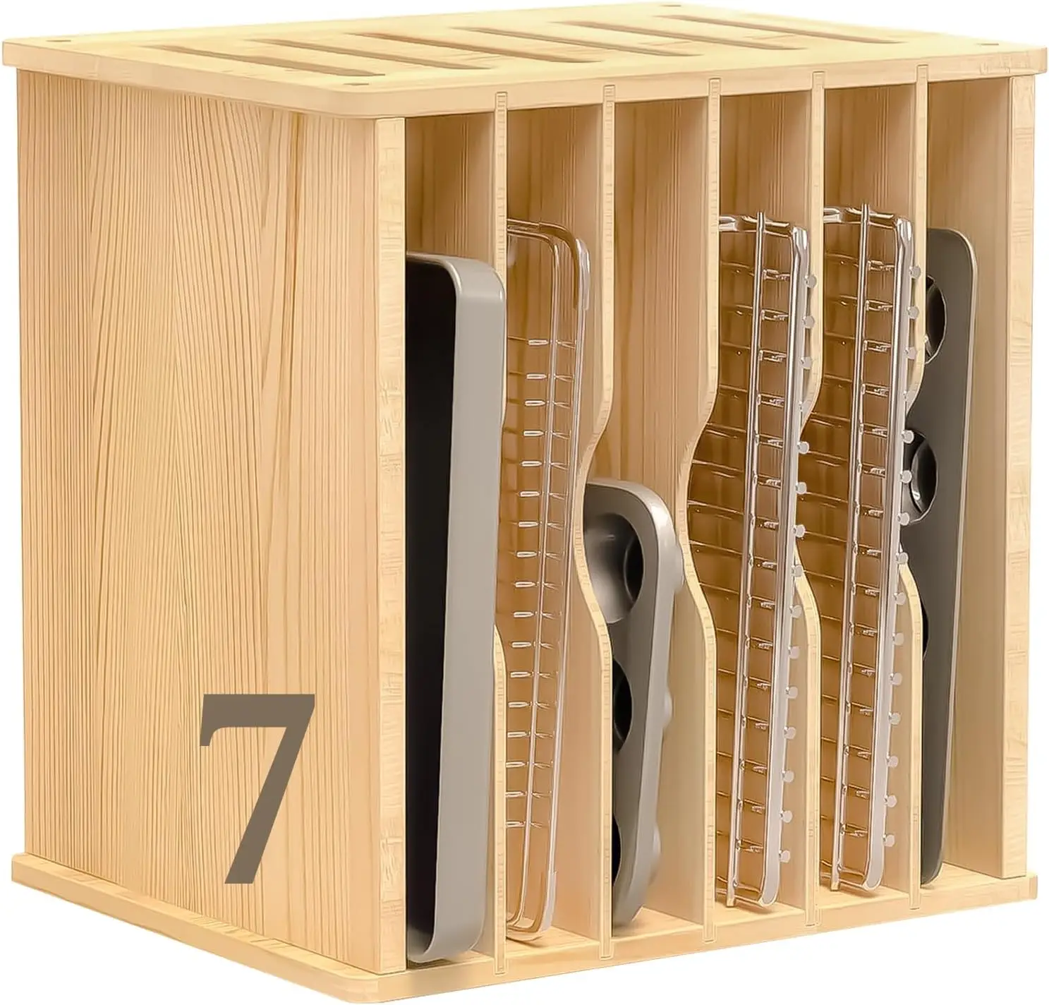 Wooden Tray Dividers for Cabin - огляд і ціна Kitchen Cabinet Baking Sheet Organizer