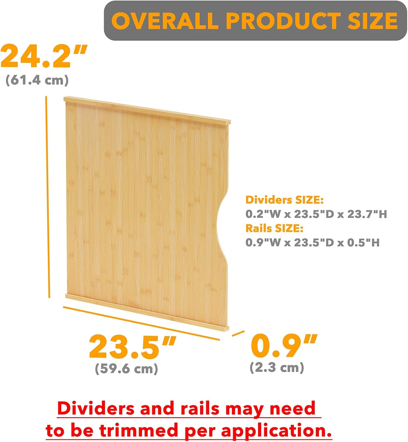 10 Pack Bamboo Tray Dividers f - огляд і ціна Kitchen Cabinet Baking Sheet Organizer